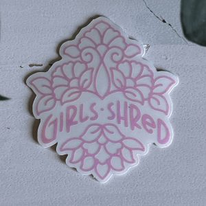 Girls Shred Sticker Rosa